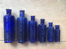 Load image into Gallery viewer, 1900&#39;s Blue Ribbed Apothecary/Medicine Bottles