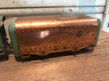 Load image into Gallery viewer, Vintage Hafner Wind Up, Tin Train &amp; Track - Green/Copper